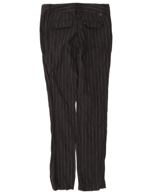 Pantalón de traje recto Quiksilver para mujer W25 L31 gris a rayas