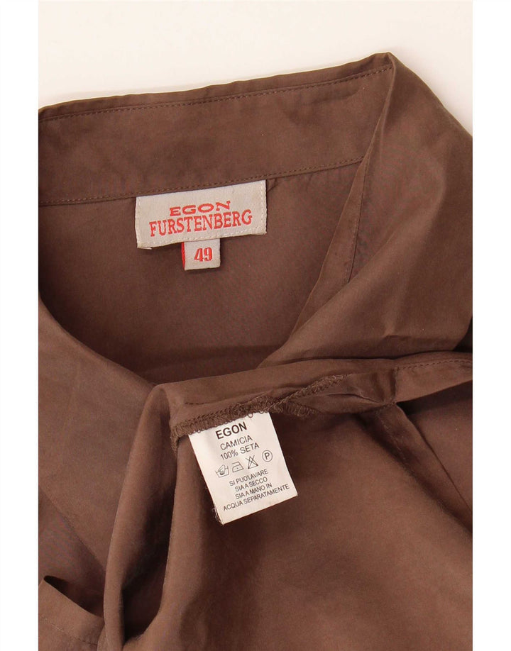 Egon Furstenberg Camisa de mujer IT 49 XL Seda marrón