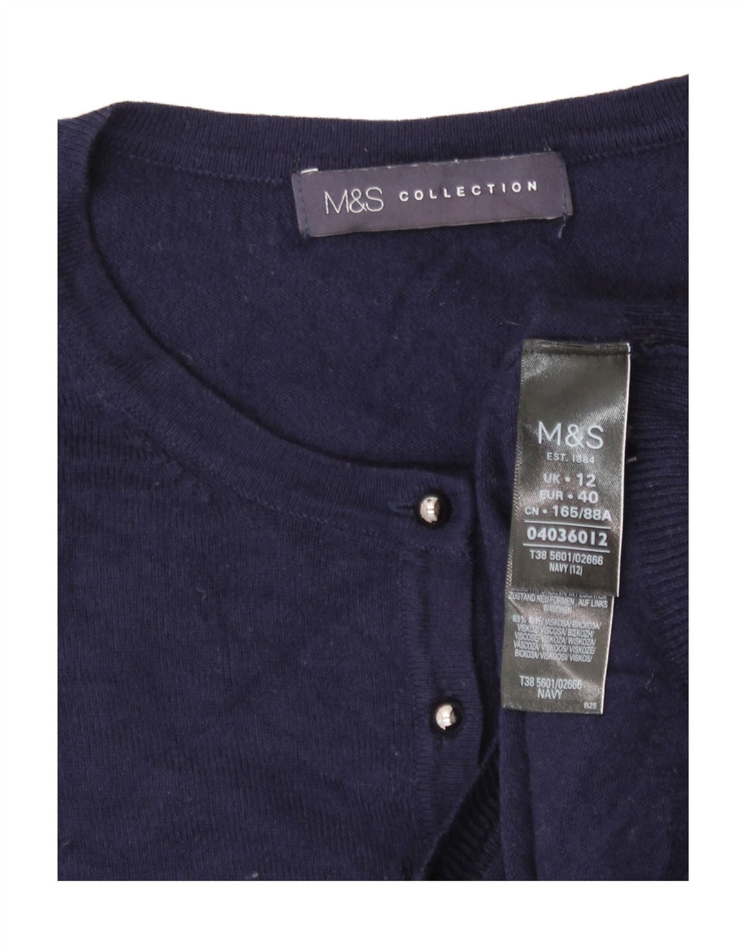 Marks & Spencer - Cárdigan para mujer, talla 40, talla mediana, viscosa, color azul marino
