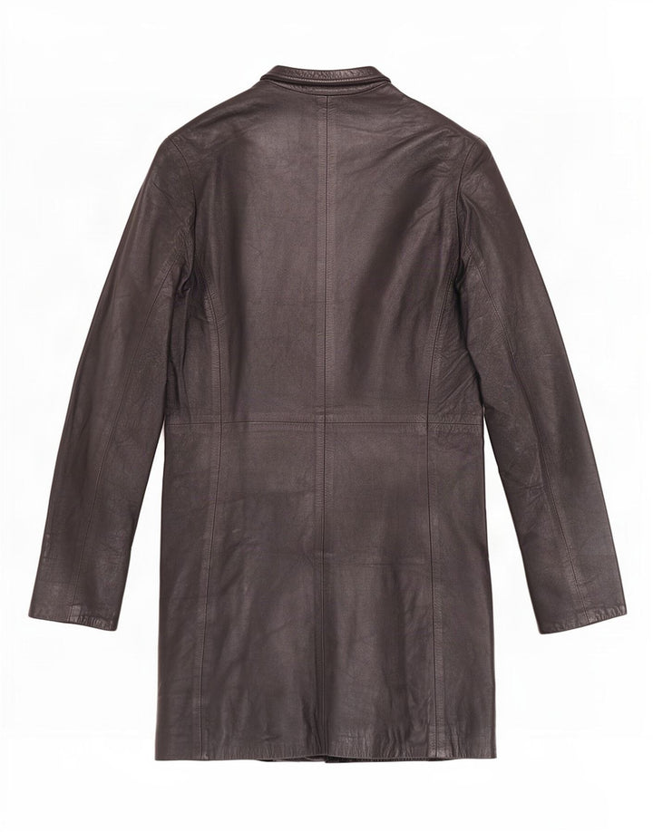 Abrigo de cuero vintage para mujer IT 44 Medio Negro