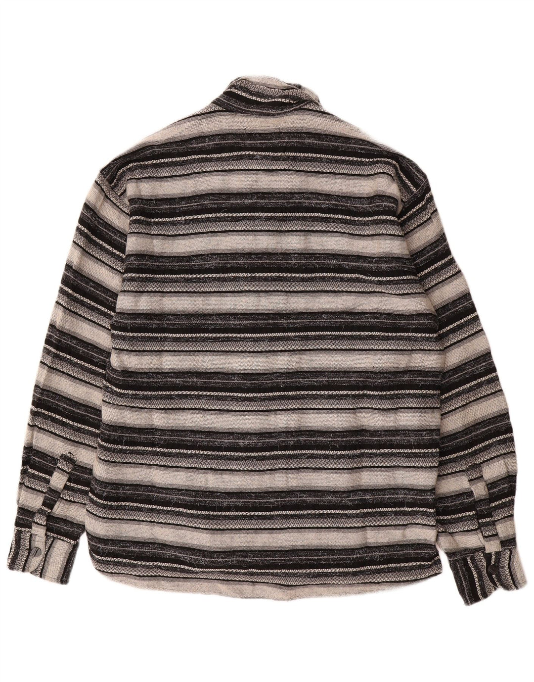 Vintage hombres sobrecamisa camisa grande gris geométrico viscosa