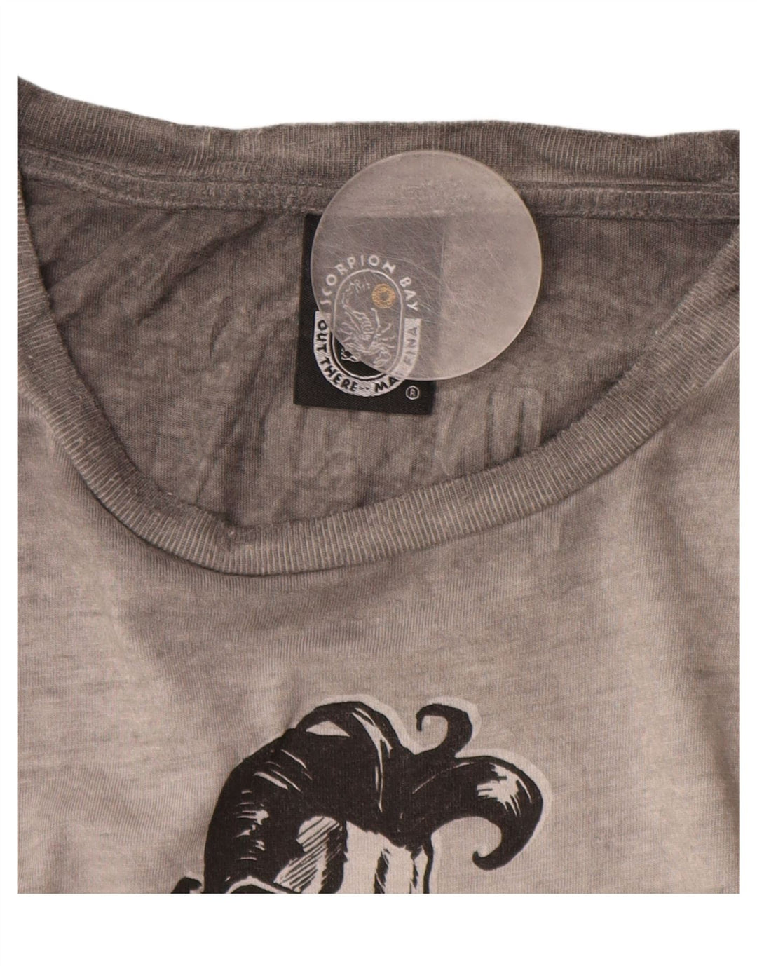 Scorpion Bay Top gráfico para hombre manga larga XL algodón gris