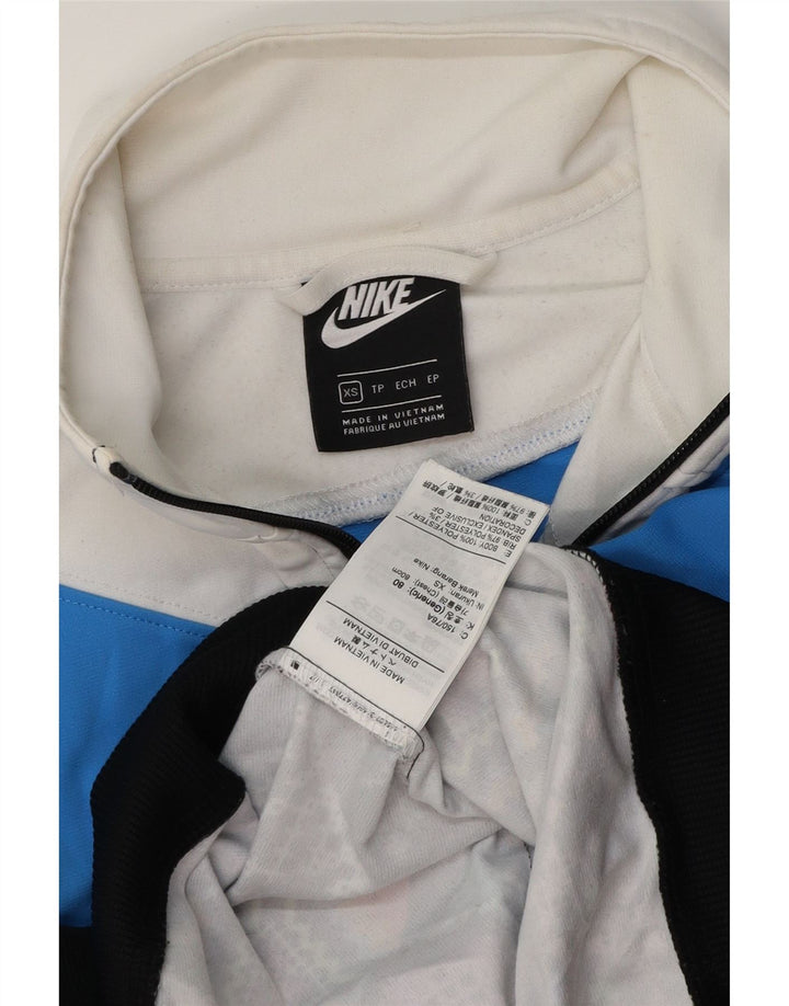 NIKE Mujer Crop Chándal Top Chaqueta UK 6 XS Multicolor Geométrico