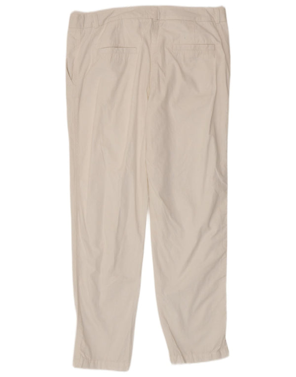 Vintage Mujer Cintura Alta Slim Chino Pantalones W34 L28 Blanco