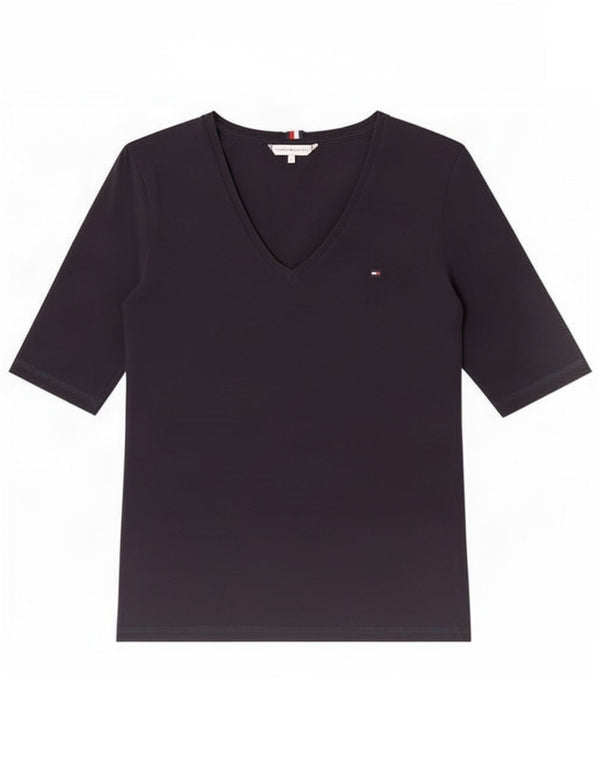 Tommy Hilfiger Camiseta para mujer Top UK 10 Small Azul marino Algodón