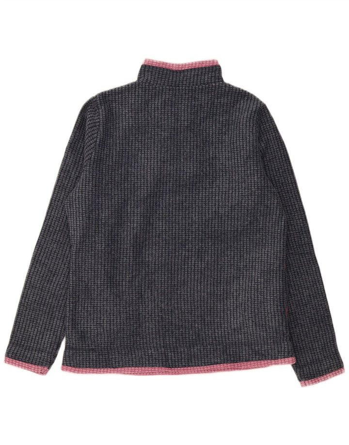 Weird Fish Jersey de forro polar con cuello y cremallera para mujer UK 40 Poliéster gris medio