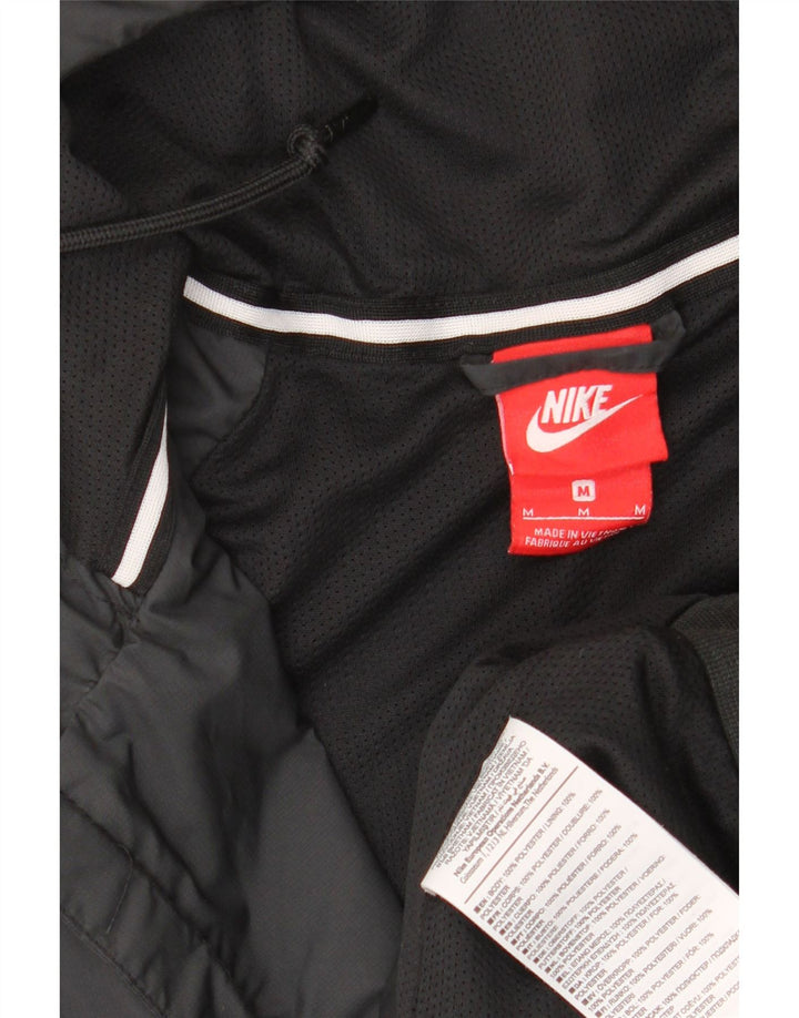 NIKE Chaqueta cortavientos con capucha para hombre UK 38 Mediano Negro Poliéster