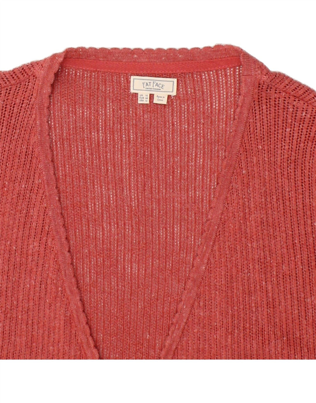 FAT FACE Womens Cardigan Top UK 16 Large  Red Cotton Vintage Fat Face and Second-Hand Fat Face from Messina Hembry 