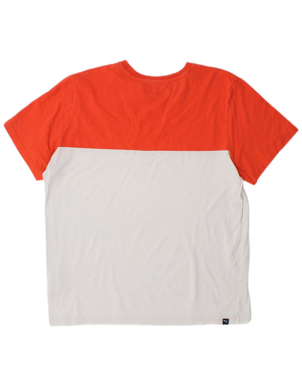 Camiseta PUMA para hombre Top Medium White Colourblock Cotton