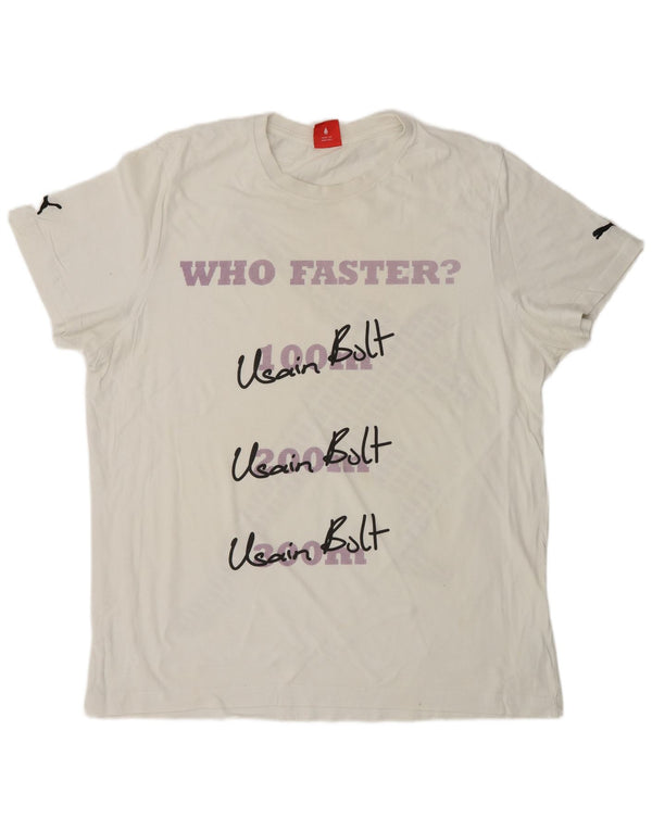 PUMA Camiseta gráfica para hombre Top XL Blanco