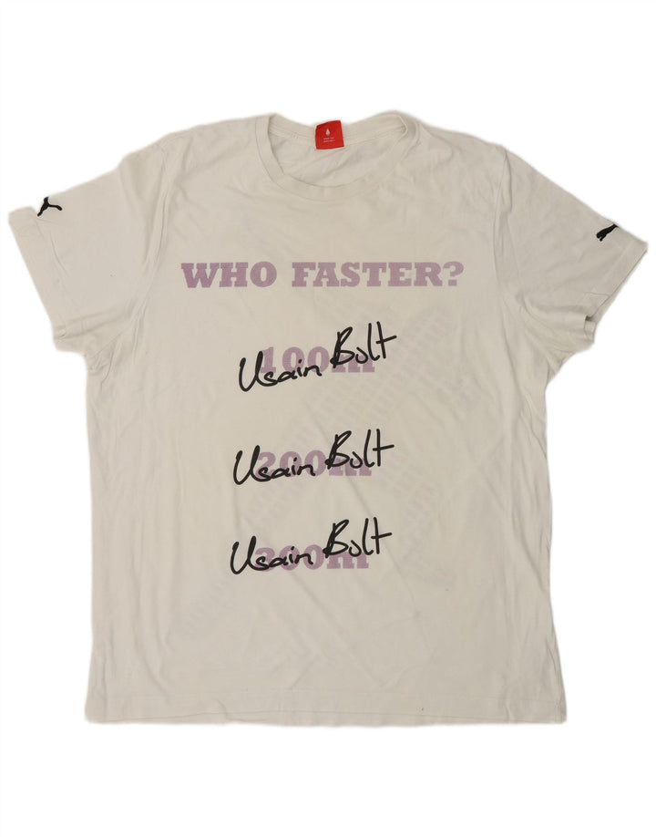 PUMA Camiseta gráfica para hombre Top XL Blanco