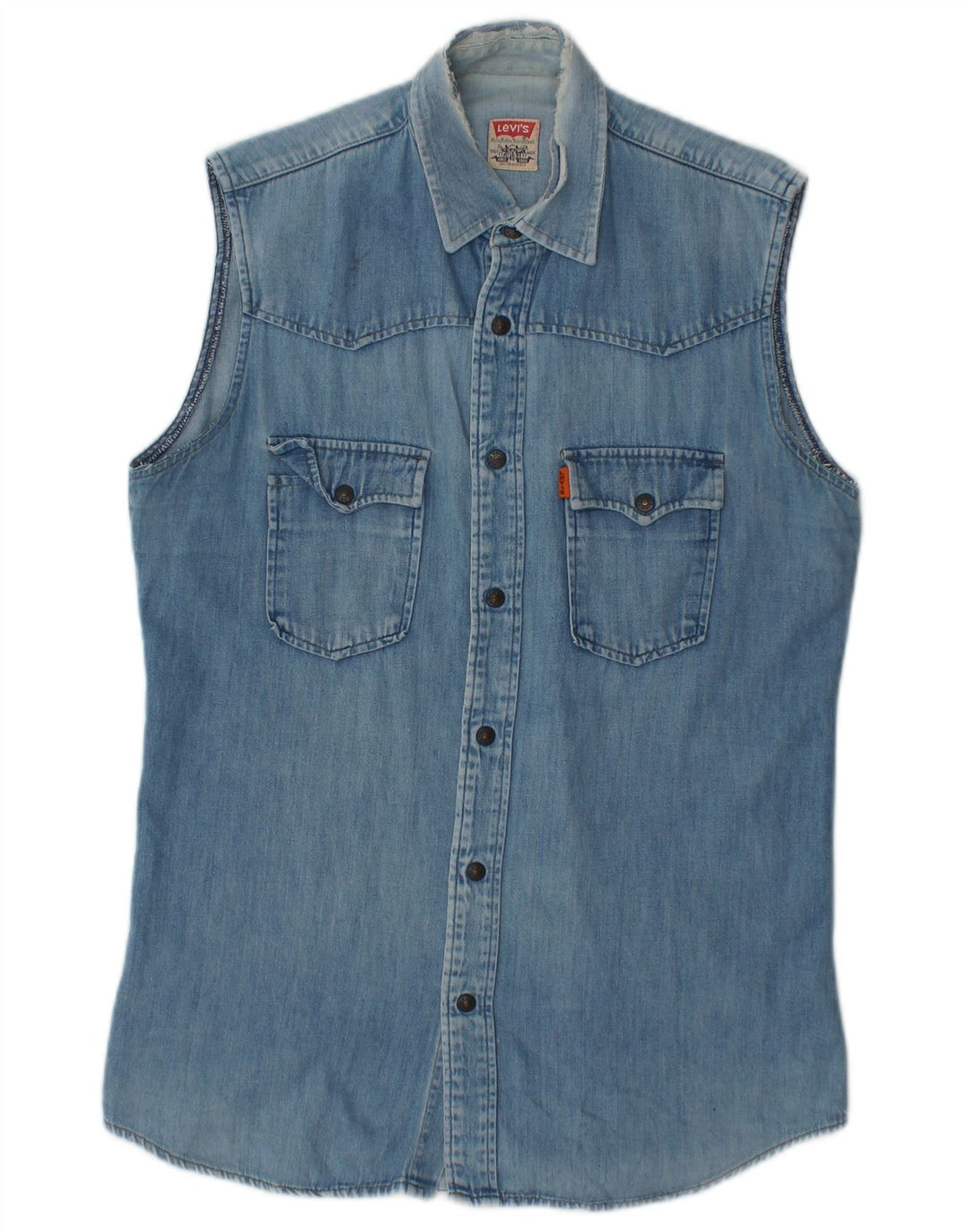 Levi's Hombre Camisa Vaquera Sin Mangas Azul Pequeño