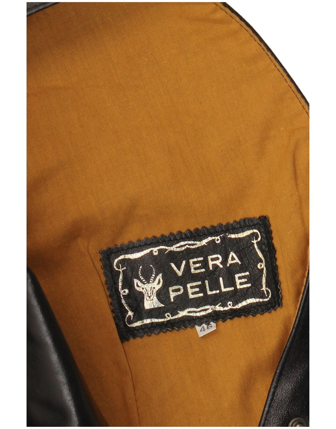 VINTAGE Chaleco de cuero para mujer IT 46 Cuero negro grande