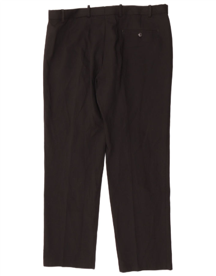 Marks & Spencer Pantalón de traje de corte regular para hombre W38 L31 Lana negra