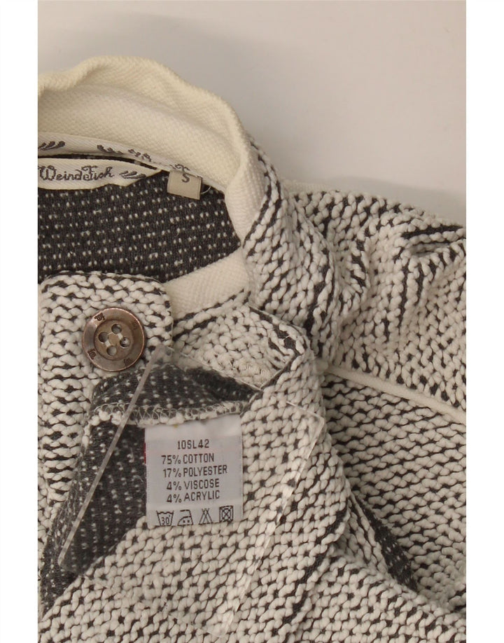 Weird Fish Sudadera con cuello y botones para mujer, talla 10, algodón gris pequeño