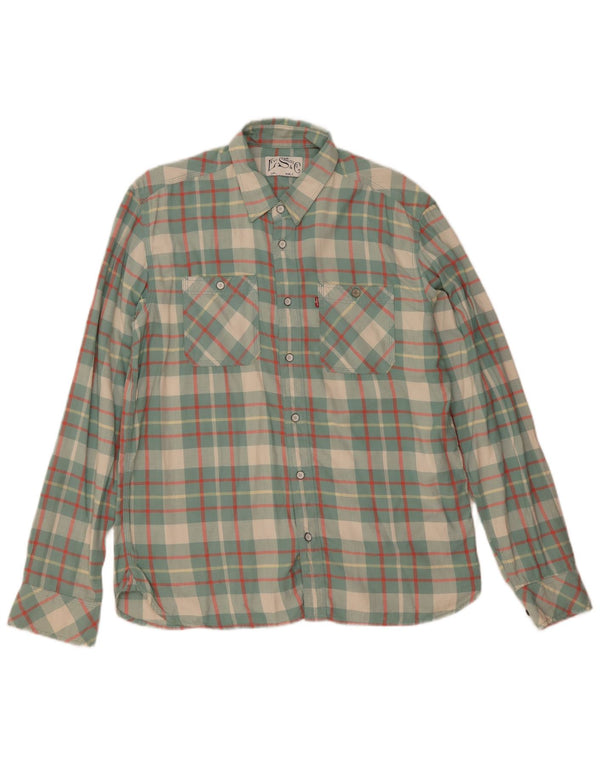 Levi's Hombre Camisa De Franela De Algodón A Cuadros Verdes Grandes