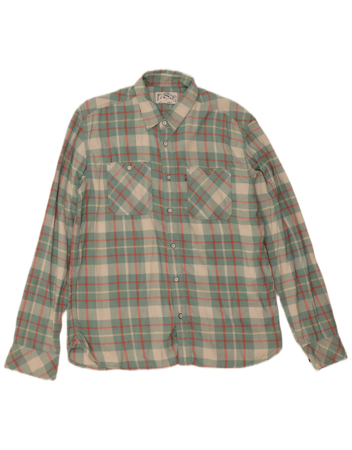 Levi's Hombre Camisa De Franela De Algodón A Cuadros Verdes Grandes