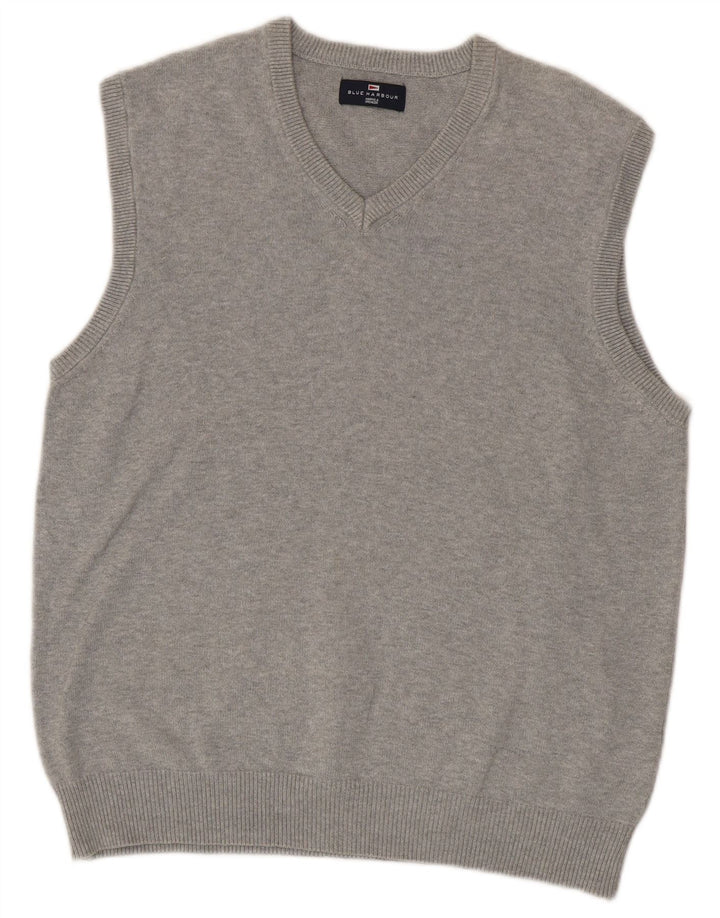 Marks & Spencer Camiseta sin mangas azul Harbor para hombre de algodón gris medio