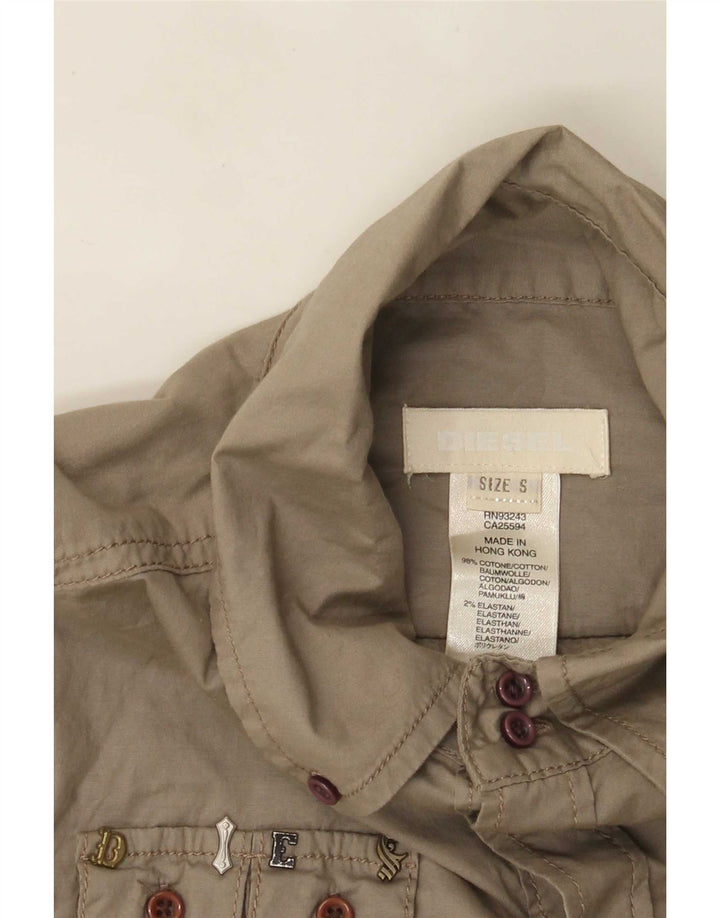 Camisa Diesel Mujer UK 10 Small Gris Algodón