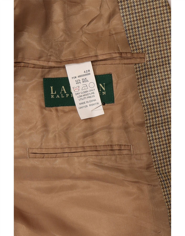 Ralph Lauren Chaqueta tipo blazer de 2 botones para hombre Reino Unido 42 Seda de pata de gallo beige grande