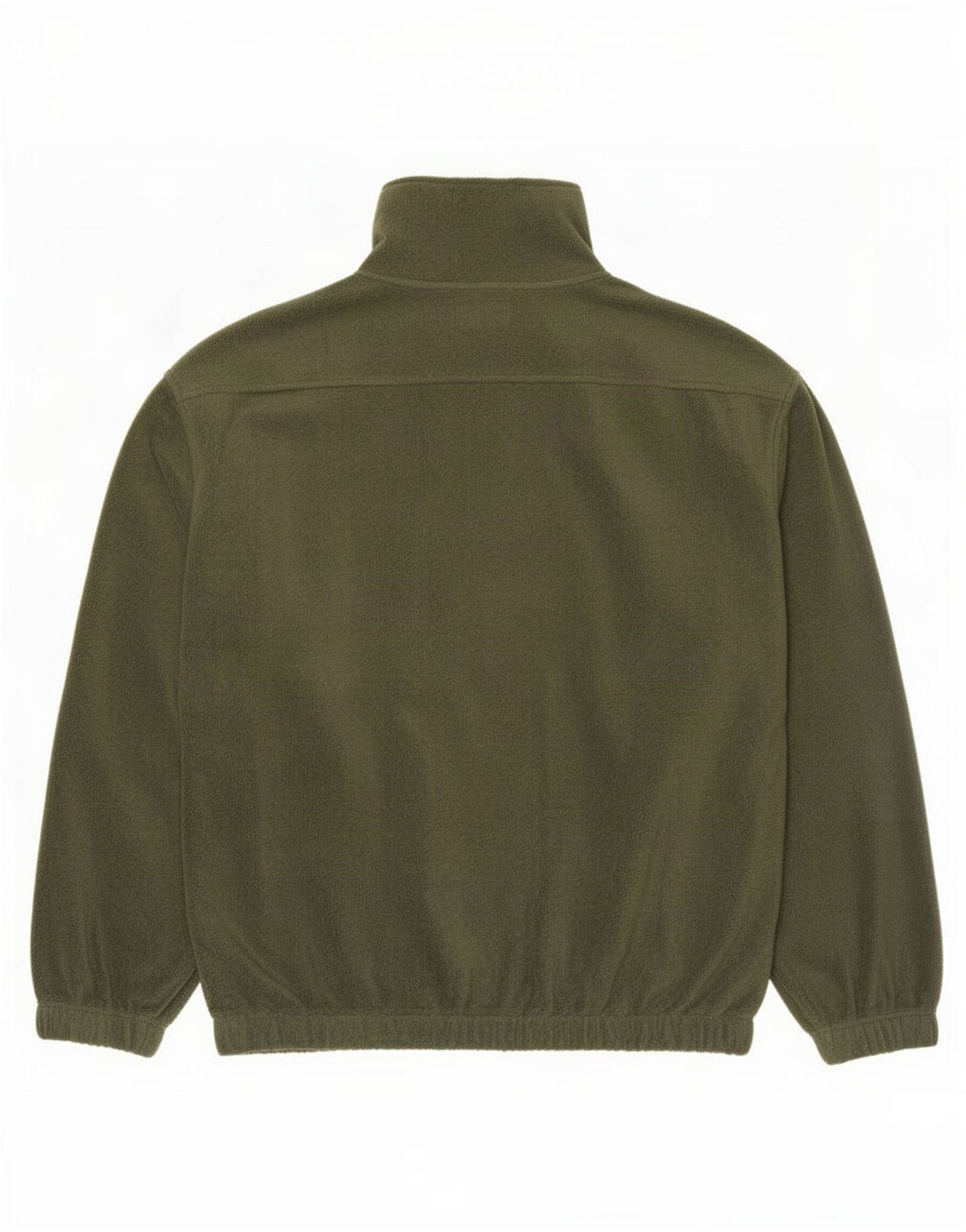 Vintage hombres Anorak Fleece Jumper grande poliéster caqui