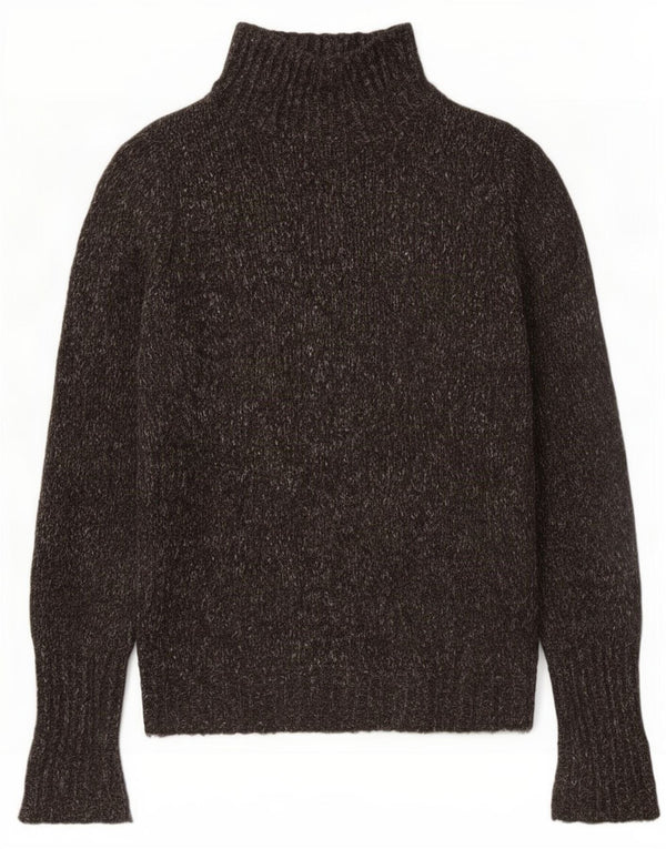 Zara Mujer Cuello Alto Jersey Jersey UK 40 Acrílico Moteado Gris Medio