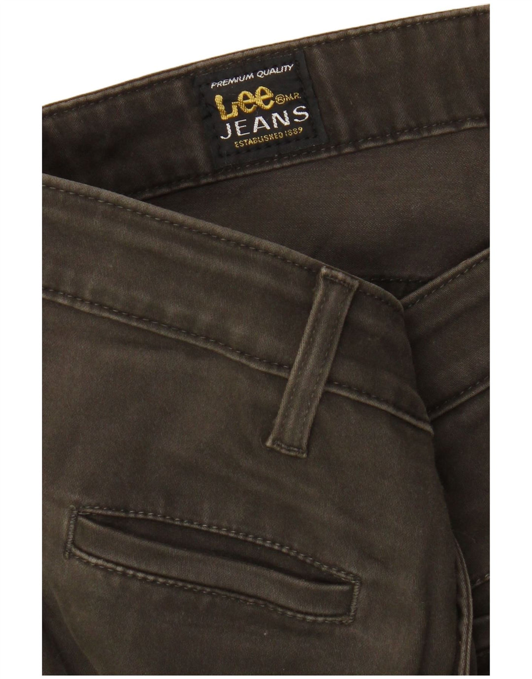 Pantalones Casuales Rectos Mujer LEE W26 L27 Caqui