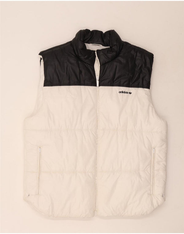 Adidas Chaleco acolchado para hombre UK 42 XL Blanco Colorblock Poliéster