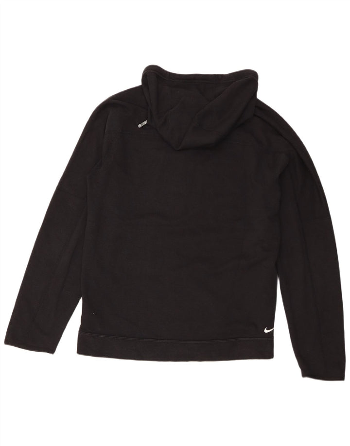 Nike Dri Fit Graphic Sudadera con capucha para hombre, talla mediana, algodón negro