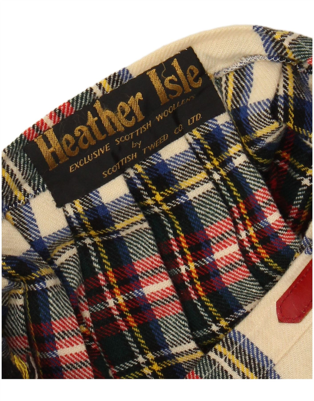 VINTAGE Falda cruzada para mujer W24 XS Lana a cuadros multicolor