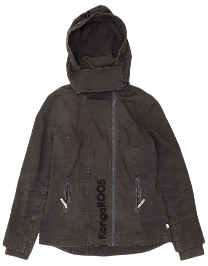 KANGAROOS Chaqueta cortavientos con capucha y gráfico para mujer UK 40 Medium Black