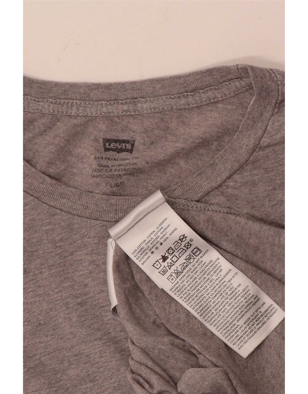 Levi's Camiseta gráfica para hombre Top grande de algodón gris