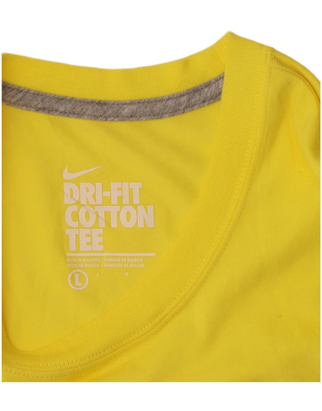 NIKE Camiseta gráfica Dri Fit para hombre Top grande de algodón amarillo