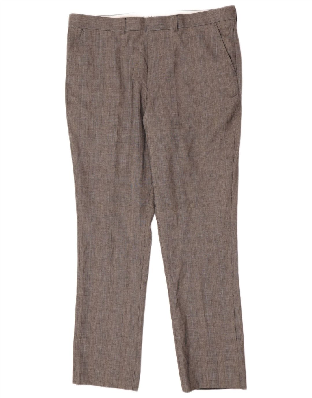French Connection Pantalones informales regulares para hombre W38 L32 gris pata de gallo
