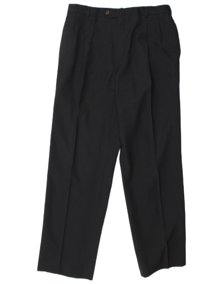 Egon Von Furstenberg Mens UK 40 Large W32 L32 Lana virgen negra