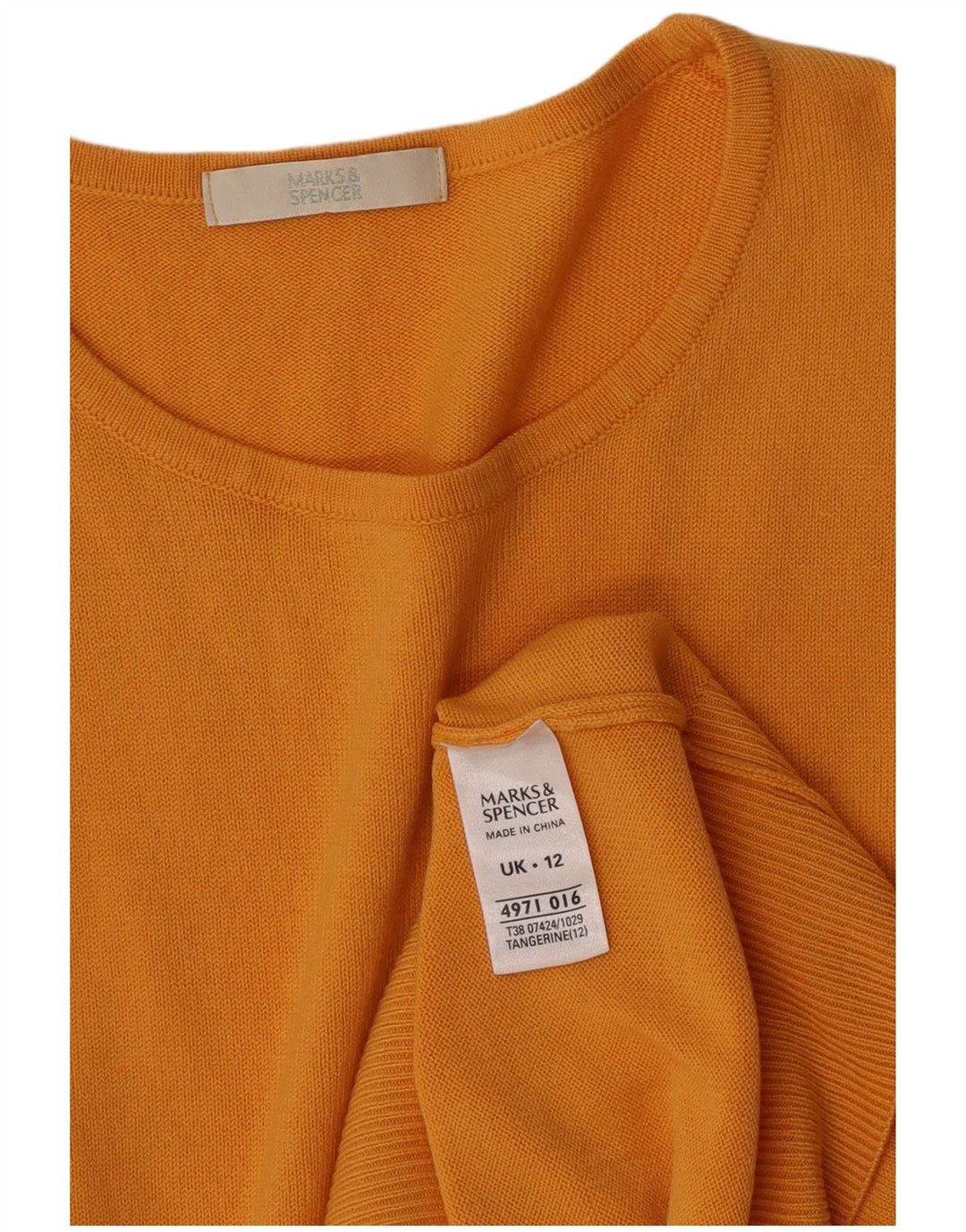 Marks & Spencer Jersey de cuello redondo para mujer UK 40 Acrílico naranja mediano