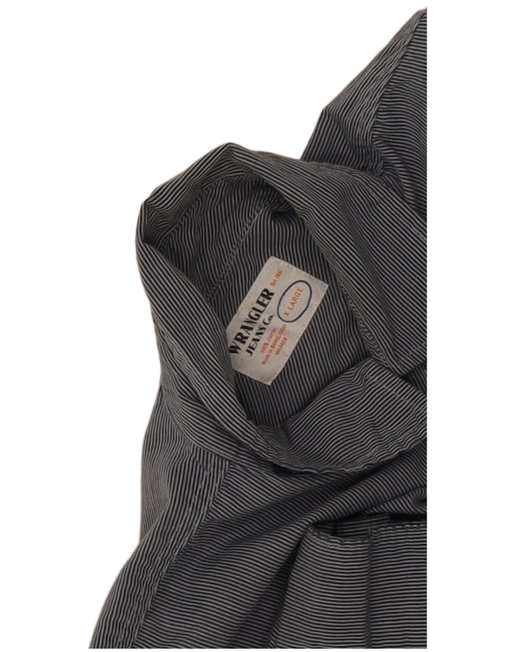 Camisa Wrangler Hombre XL Algodón Rayas Azules