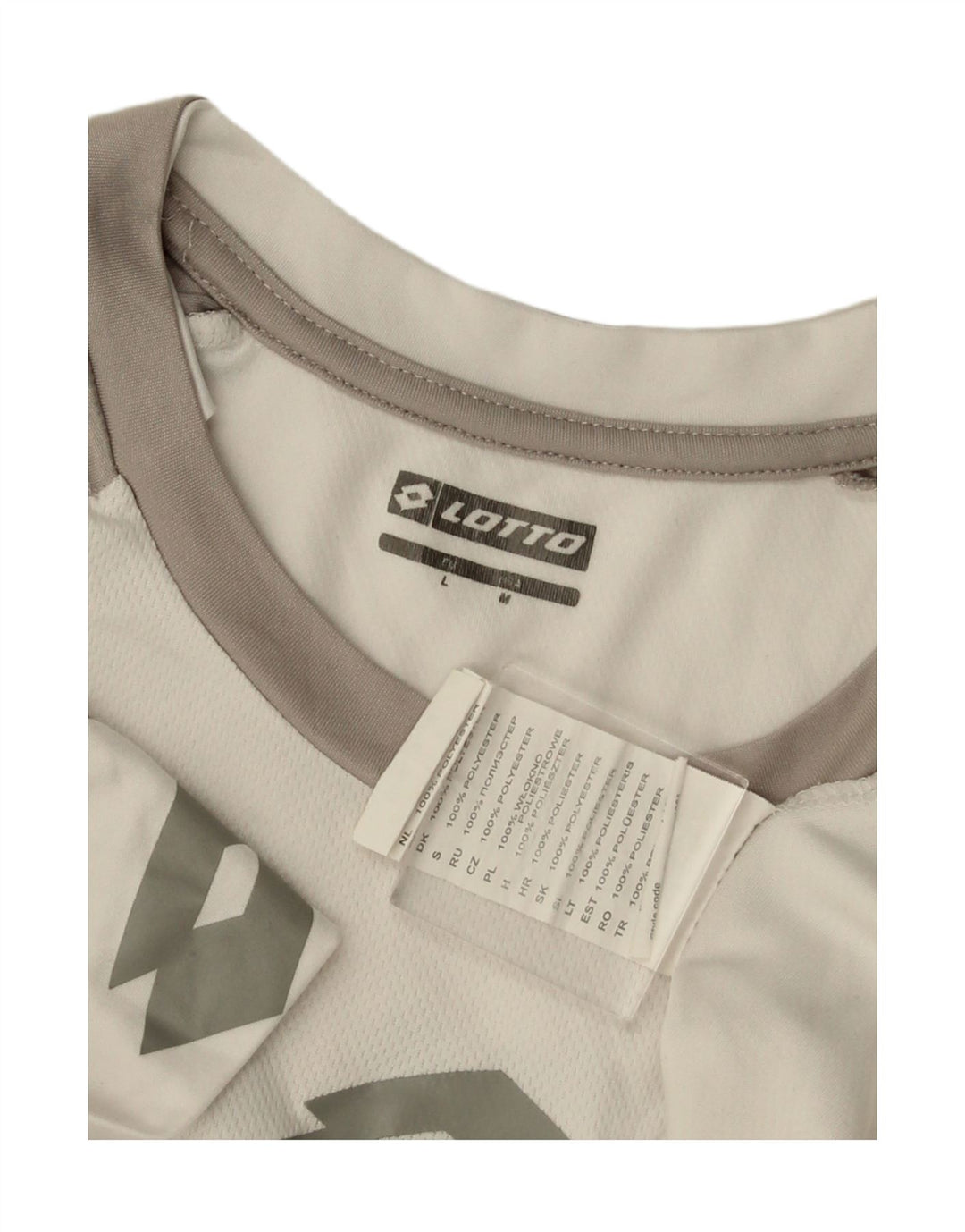 LOTTO Hombre Camiseta Gráfica Top Medium Blanco Colorblock Poliéster