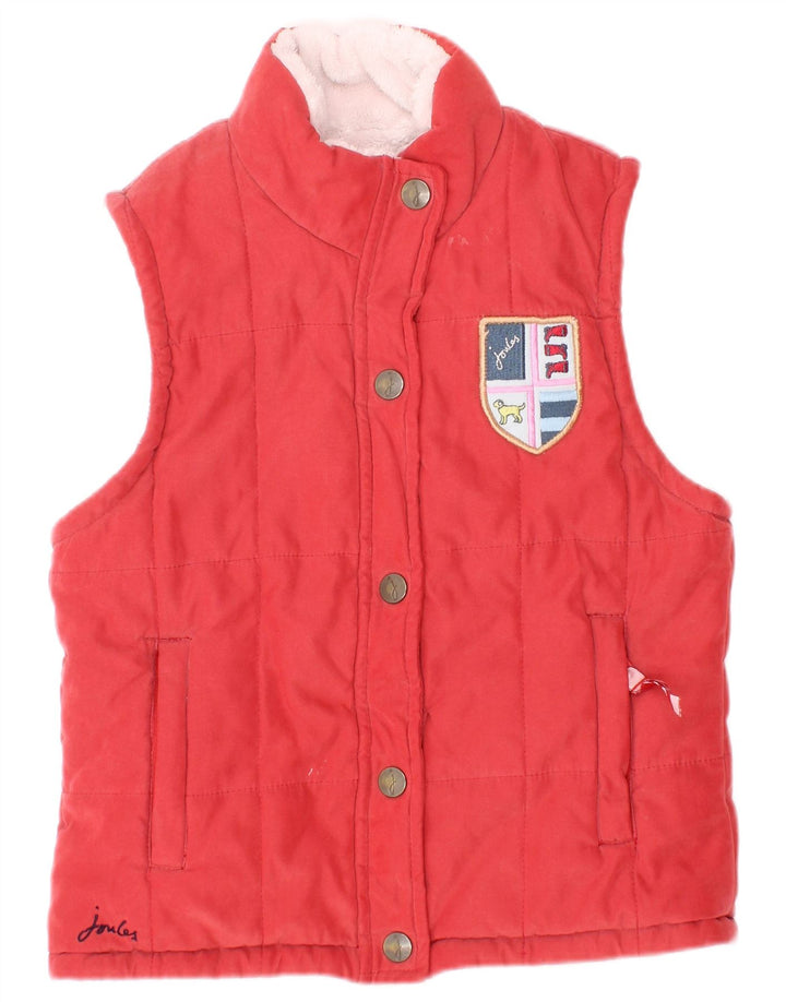 Joules Chaleco acolchado para niños de 4 a 5 años, talla pequeña, rojo