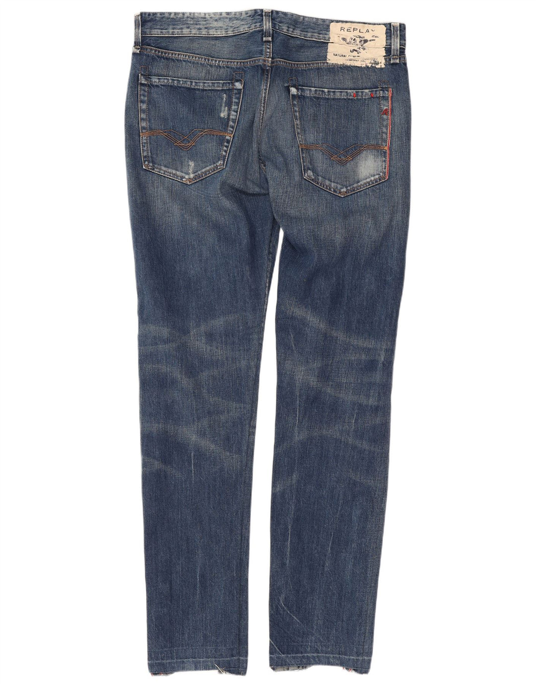Replay Vaqueros ajustados desgastados para hombre W34 L34 Algodón azul