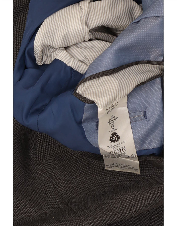 Marks & Spencer Chaqueta tipo blazer de 2 botones para hombre UK 40 Lana gris medio