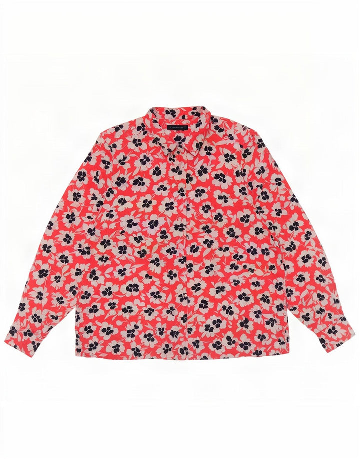 Marks & Spencer Blusa extragrande para mujer UK 40 XL Poliéster floral rojo