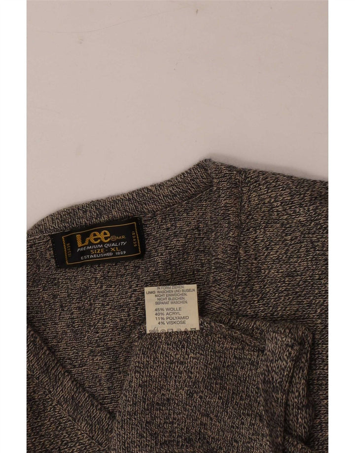 Lee Jersey con Cuello en V para Hombre XL Lana Moteada Gris