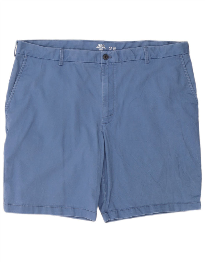 IZOD Pantalones cortos chinos elásticos para hombre W42 2XL Algodón azul