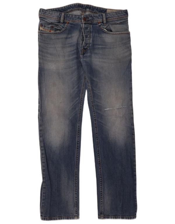 Diesel Hombre Lakop Regular Slim Tapered Jeans W34 L32 Algodón Azul