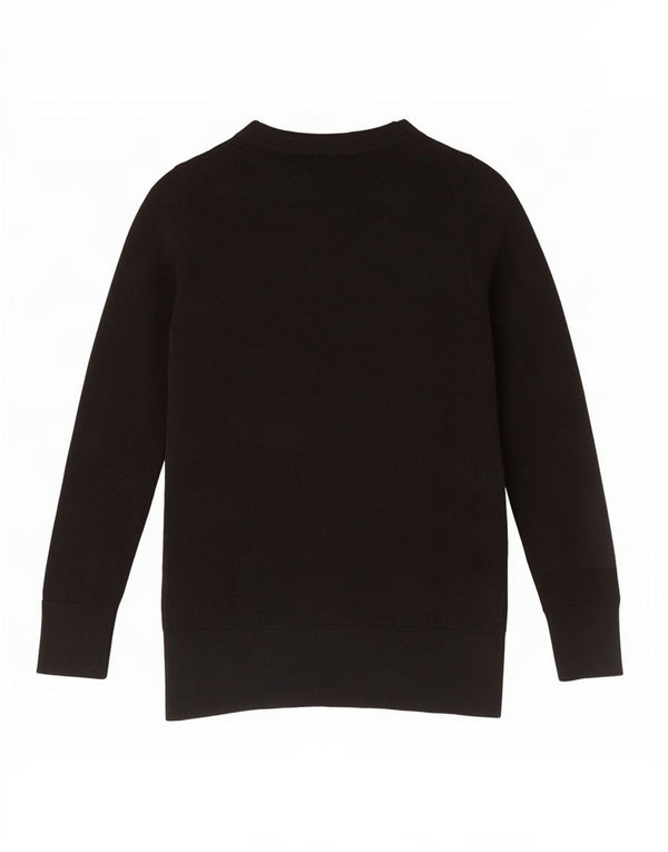 Cos Jersey de cuello redondo para mujer UK 6 XS Lana negra