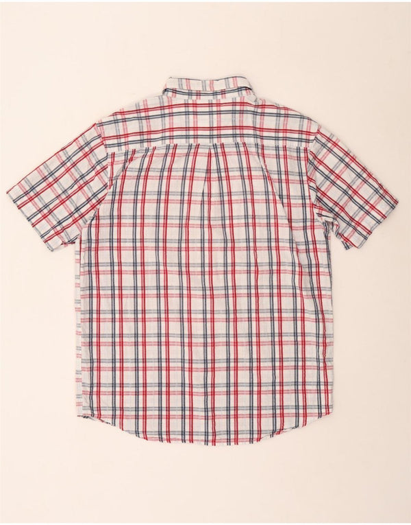 Wrangler Camisa De Manga Corta Para Hombre Algodón A Cuadros Blanco Grande