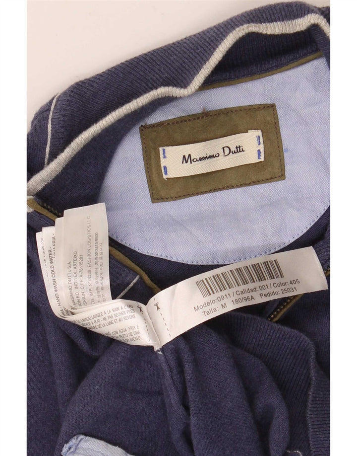 Massimo Dutti Jersey Cárdigan Hombre Mediano Azul Marino Algodón