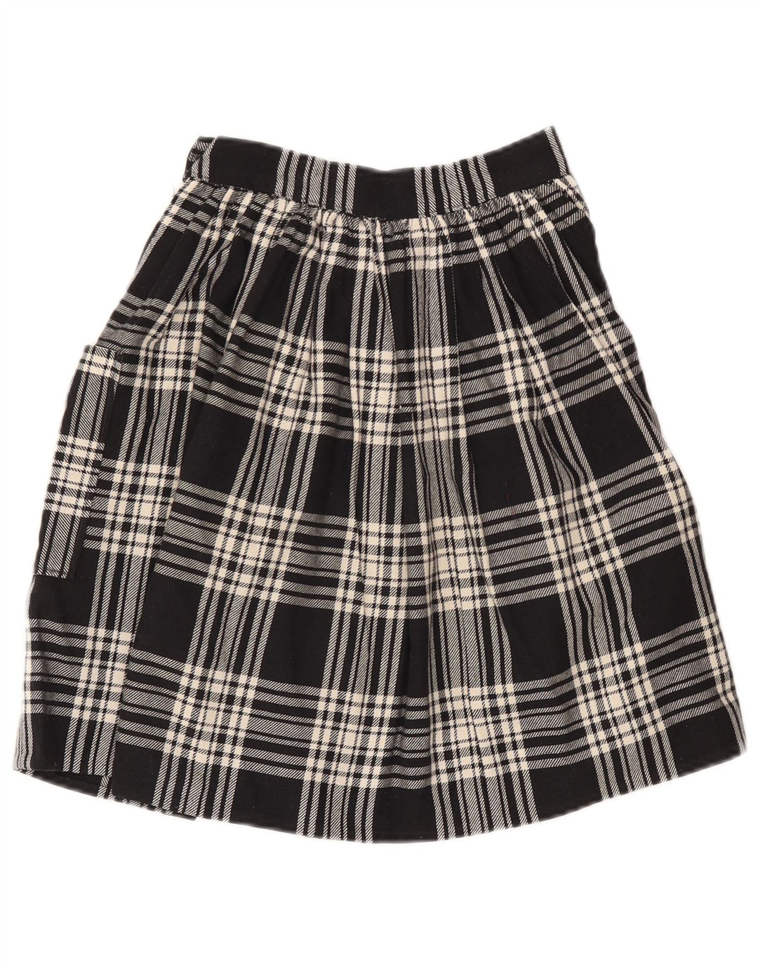 Vintage mujer A-Line falda W24 XS negro comprobar