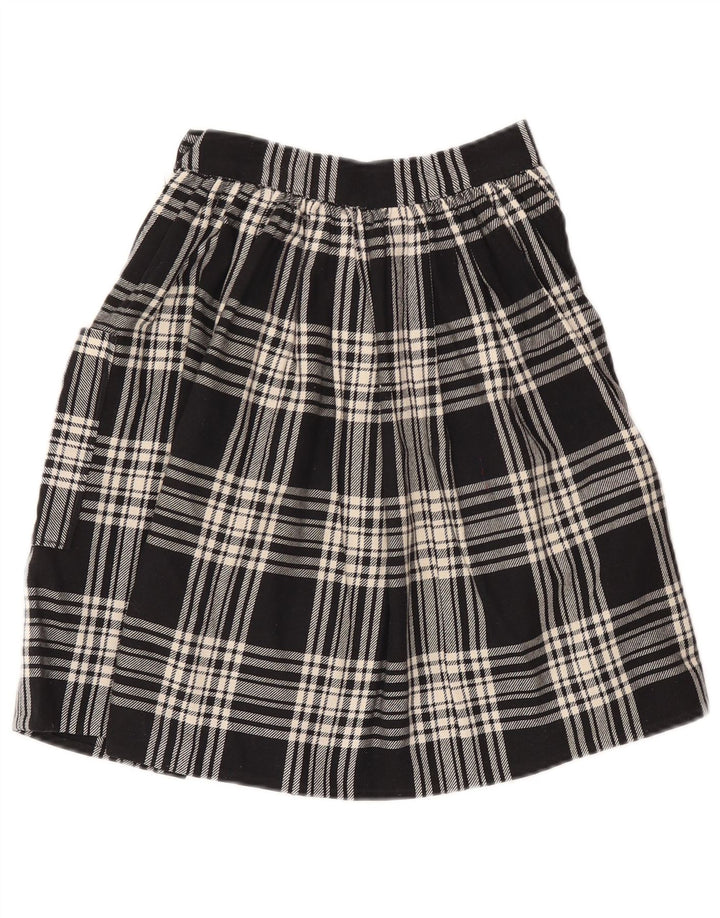 Vintage mujer A-Line falda W24 XS negro comprobar